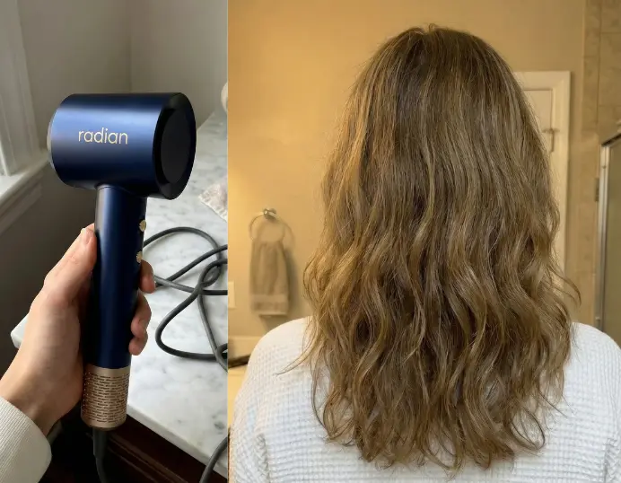 Radian Vortex Lite best hair dryer results showing healthier hair
